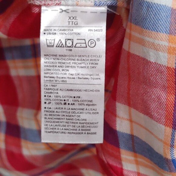 GAP factory Boyfriend fit plaid long sleeve button short blouse plus size - Picture 9 of 9